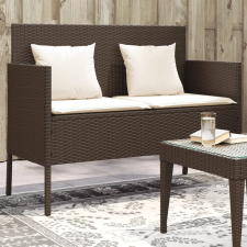  barna polyrattan kerti pad párnákkal kerti bútor
