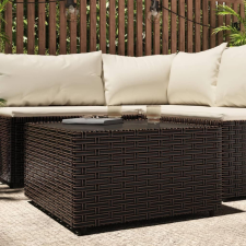 barna polyrattan négyzet alakú kerti dohányzóasztal 50x50x30 cm kerti bútor