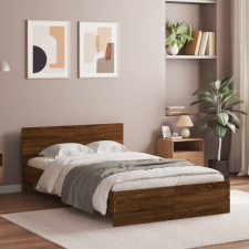  Barna tölgy színű ágykeret fejtámlával 120 x 200 cm ágy és ágykellék