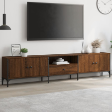  Barna tölgy színű szerelt fa TV-szekrény fiókkal 200x25x44 cm bútor