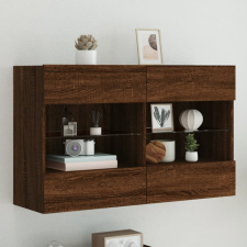 barna tölgyszínű fali TV-szekrény LED-del 98,5x30x60,5 cm bútor