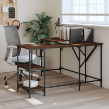  barna tölgyszínű szerelt fa íróasztal 139x139x75 cm íróasztal