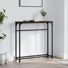 barna tölgyszínű szerelt fa tálalóasztal 75x19,5x75 cm bútor