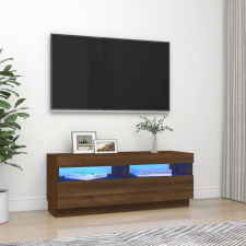  Barna tölgyszínű TV-szekrény LED-világítással 100 x 35 x 40 cm bútor