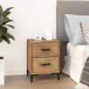  Barna tömör újrahasznosított fenyőfa éjjeliszekrény 36x30x45 cm