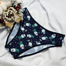 Barones KARÁCSONYI pamut bugyi kék manó mintás L