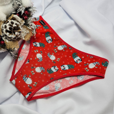 Barones KARÁCSONYI pamut bugyi piros manó mintás XL női alsó