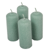  Bársony glitter henger gyertya 40x100mm menta 4db/csom (db ár)