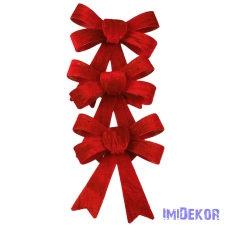  Bársony masni készlet, 9 x 10cm, 3db. - Világos bordó dekorációs kellék