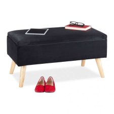  Bársony Pad Tárolóval - Fekete - 80x41x40 cm bútor