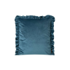  Bársony párnahuzat fodros szegéllyel Kék 45x45 cm
