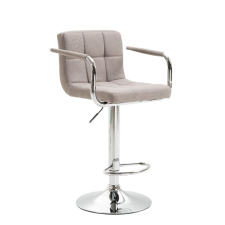  Bárszék, szürke-barna taupe szövet/króm, LEORA 2 NEW bútor