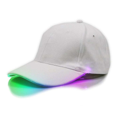  Baseball sapka, RGB megvilágított kupakkal, fehér színű, univerzális méretű, állítható