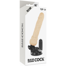 Basecock tapadótalpas vibrátor, vezetékes távirányítóval (világos bőrszín - 19,5 cm) vibrátorok