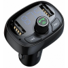 Baseus 4 az 1-ban T-Types Bluetooth - FM Transzmitter MP3 lejátszó - 3.4A autós töltő Baseus - Fekete
