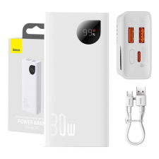 Baseus Adaman2 Powerbank 10000mAh, 2xUSB, USB-C, 30W (fehér) power bank