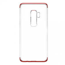 Baseus Armor Samsung Galaxy S9+ Szilikon Hátlap - Átlátszó-Piros tok és táska