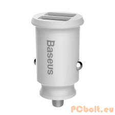 Baseus Baseus Grain Autós dual USB töltő 3.1A Fehér mobiltelefon kellék