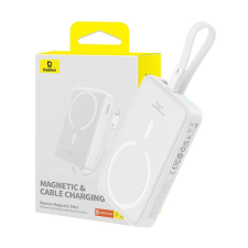 Baseus Baseus Magnetic Mini Powerbank, 10000mAh, Lightning, 20W, MagSafe, fehér power bank