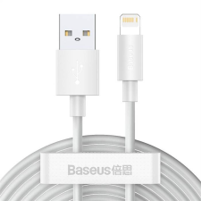 Baseus CABLEL USB Apple Lightning 8-pin 2,4a egyszerű bölcsesség Tzcalzj-02 1,5 méteres fehér 2 db készletben mobiltelefon kellék