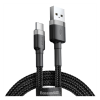 Baseus cafule adatkábel és töltő (usb - type-c, 40w, pd gyorstöltés támogatás, 100cm, cipőfűző minta) szürke / fekete