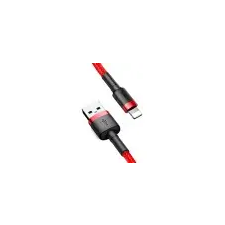 Baseus Cafule Durable Nylon Braided kábel USB / Lightning QC3.0 2m, piros kábel és adapter