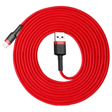 Baseus Cafule Kábel tartós nylon fonott USB / Lightning QC3.0 2A 3M piros (CALKLF - R09) mobiltelefon kellék