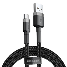 Baseus Cafule Kábel tartós nylon fonott USB / USB - C QC3.0 2A 3M fekete - szürke (CATKLF - UG1) mobiltelefon kellék