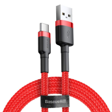 Baseus Cafule Kábel tartós nylon litzehuzal USB / USB-C QC3.0 2A 2M piros (CATKLF-C09) mobiltelefon kellék