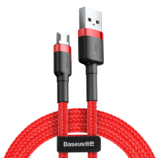 Baseus Cafule USB apa - MicroUSB apa Adat- és töltőkábel 1m - Piros kábel és adapter