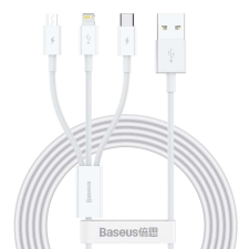  Baseus CAMLTYS-02 Superior 3v1 kábel - (USB - lightning / Type-C / MicroUSB) fehér töltőkábel 2A,... kábel és adapter