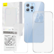Baseus Case hátlaptok + Corning kijelzővédő iPhone 13 Pro Max átlátszó tok és táska