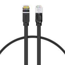 Baseus Cat 6 UTP Ethernet RJ45 kábel lapos 1m fekete kábel és adapter