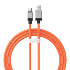 Baseus CoolPlay Series USB-A apa - USB-C apa 2.0 Adat és töltőkábel - Narancssárga (1m) kábel és adapter
