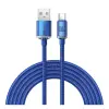 Baseus crystal shine adatkábel és töltő (usb - type-c, 100w, pd gyorstöltés támogatás, 200cm, cipőfűző minta) sötétkék