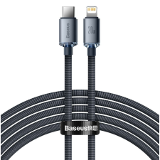 Baseus Crystal Shine USB-C-Lightning töltőkábel, 20W, PD, 2m, fekete (CAJY000301) kábel és adapter