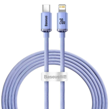 Baseus Crystal USB-C- Lightning kábel, 20W, PD, 2m, ibolya (CAJY000305) kábel és adapter