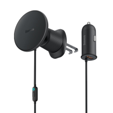 Baseus CW01 MagSafe 15W USB 25W induktív autós töltő - fekete mobiltelefon kellék