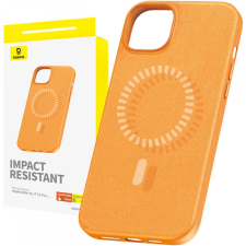 Baseus Fauxther mágneses hátlaptok iPhone 15 Plus narancssárga mobiltelefon kellék