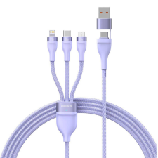 Baseus Flash Series 2, 3 az 1-ben USB kábel, USB-C / Micro USB / Lightning, 100W, 1.2m (lila) kábel és adapter