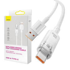 Baseus Flash USB-A - USB-C gyorstöltőkábel 6A 1m fehér (CATS010402) (CATS010402) mobiltelefon kellék