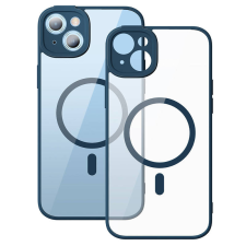 Baseus Frame iPhone 14 Plus Átlátszó mágneses tok és üvegfólia (kék) tok és táska