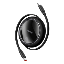 Baseus Free2Draw Mini USB-C - USB-C 100W 1m visszahúzható kábel - fekete mobiltelefon kellék