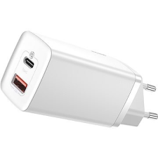 Baseus GaN2 Lite gyorstöltő USB + USB-C 65W fehér mobiltelefon kellék