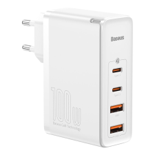 Baseus GaN2 Pro hálózati töltő, 2x USB + 2x Type-C, 100W - CCGAN2P-L02, Fehér mobiltelefon kellék