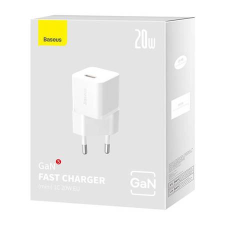 Baseus GaN5 Mini USB-C hálózati töltő 20W fehér (CCGN050102) (CCGN050102) mobiltelefon kellék