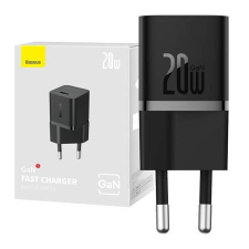Baseus GaN5 Mini USB-C hálózati töltő 20W fekete (CCGN050101) (CCGN050101) mobiltelefon kellék