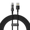 Baseus Gem USB-A apa - USB-C apa Adat és gyorstöltő kábel 2m - Fekete (P10373002111-01)