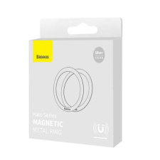 Baseus Halo Mágneses Gyűrűs Foganytyú MagSafe (2db / csomag) Ezüst (PCCH000012) mobiltelefon kellék