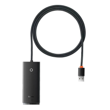 Baseus HUB Lite USB elosztó (USB-A-4xUSB-A 3.0 5Gb/s), fekete EU (WKQX030101) hub és switch